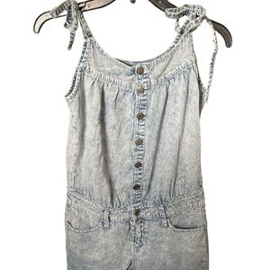 2.1 Denim Romper Denim Jumpsuit Shorts Small  Light wash EUC